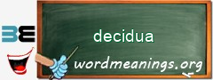 WordMeaning blackboard for decidua